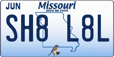 MO license plate SH8L8L