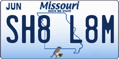 MO license plate SH8L8M