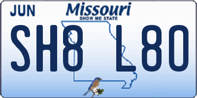 MO license plate SH8L8O