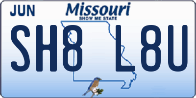 MO license plate SH8L8U