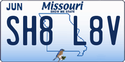 MO license plate SH8L8V