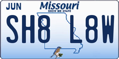 MO license plate SH8L8W