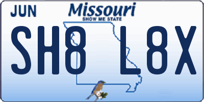 MO license plate SH8L8X