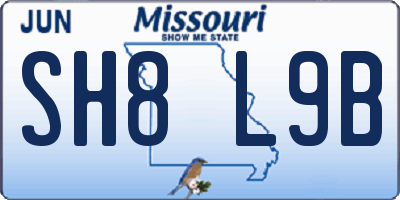MO license plate SH8L9B
