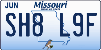 MO license plate SH8L9F