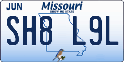 MO license plate SH8L9L