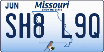 MO license plate SH8L9Q