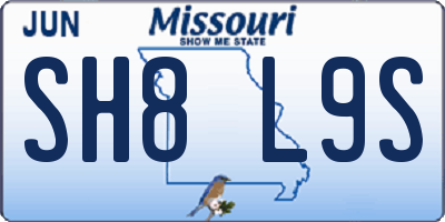 MO license plate SH8L9S