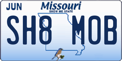 MO license plate SH8M0B