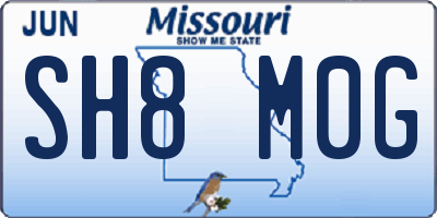 MO license plate SH8M0G