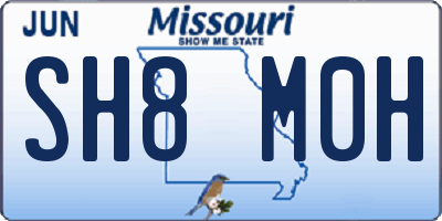 MO license plate SH8M0H