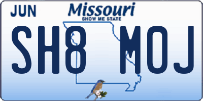 MO license plate SH8M0J