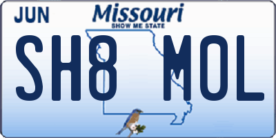 MO license plate SH8M0L