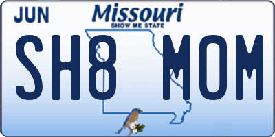 MO license plate SH8M0M