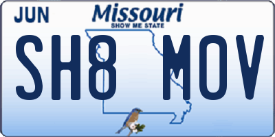 MO license plate SH8M0V