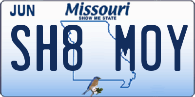 MO license plate SH8M0Y