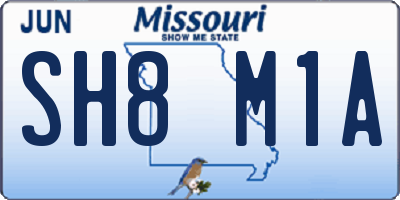 MO license plate SH8M1A