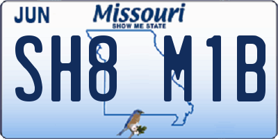 MO license plate SH8M1B