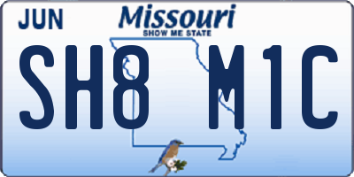 MO license plate SH8M1C