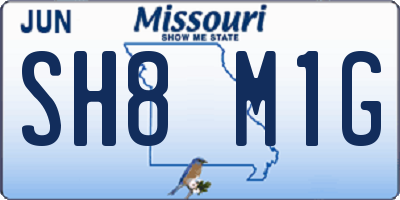 MO license plate SH8M1G