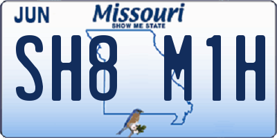 MO license plate SH8M1H