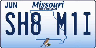 MO license plate SH8M1I