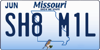 MO license plate SH8M1L
