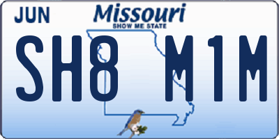 MO license plate SH8M1M