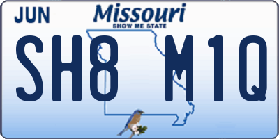 MO license plate SH8M1Q