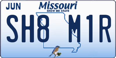 MO license plate SH8M1R