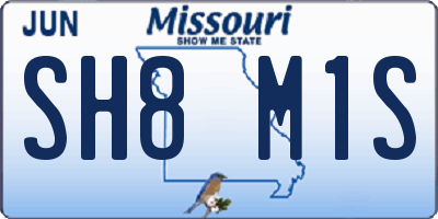 MO license plate SH8M1S