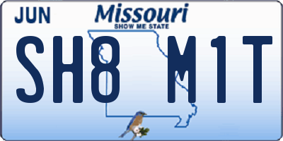 MO license plate SH8M1T