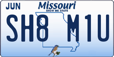 MO license plate SH8M1U