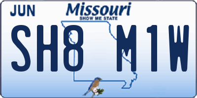 MO license plate SH8M1W