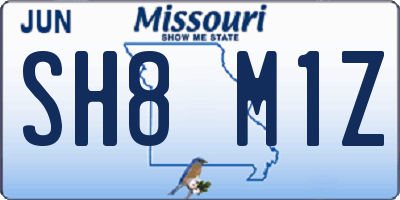 MO license plate SH8M1Z