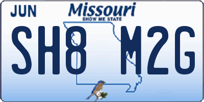 MO license plate SH8M2G