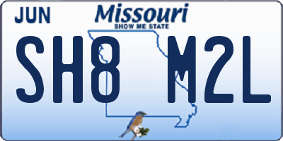 MO license plate SH8M2L
