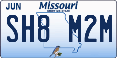 MO license plate SH8M2M