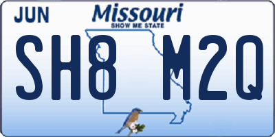 MO license plate SH8M2Q