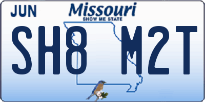 MO license plate SH8M2T