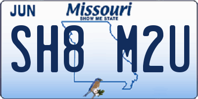 MO license plate SH8M2U