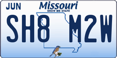 MO license plate SH8M2W