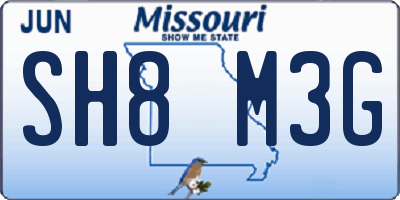 MO license plate SH8M3G