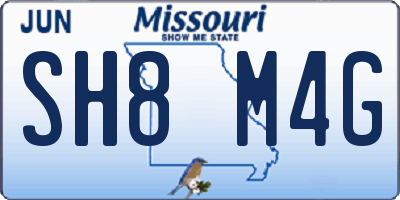 MO license plate SH8M4G