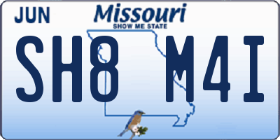 MO license plate SH8M4I