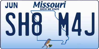 MO license plate SH8M4J