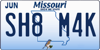 MO license plate SH8M4K