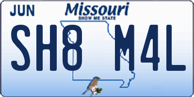 MO license plate SH8M4L
