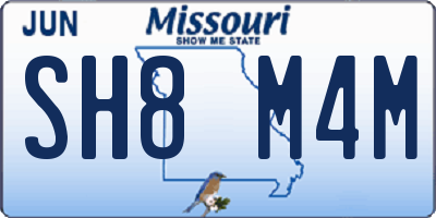 MO license plate SH8M4M