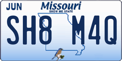 MO license plate SH8M4Q